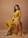 Premium Festival Wear Riyon Silk Kurta Set with Floral Dupatta