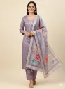 Premium Festival Wear Riyon Silk Kurta Set with Floral Printed Dupatta