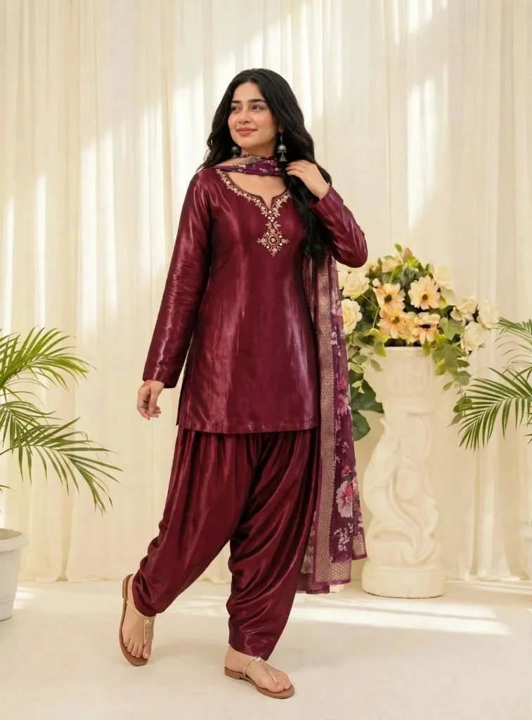 Premium Party & Office Wear Riyon Silk Kurta Set with Floral Dupatta