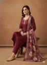 Premium Party & Office Wear Riyon Silk Kurta Set with Floral Dupatta
