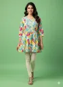 Blooming Grace Printed Rayon Short Kurti