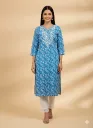 Sky Blue Floral Kurta & Palazzo Set — Effortless Everyday Elegance