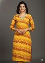 Mustard Yellow Bandhani Print Kurta — Festive Traditional Charm